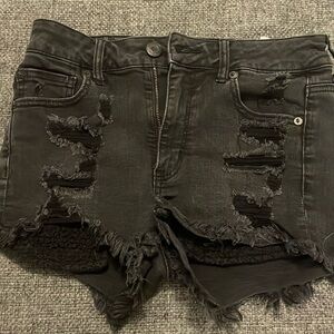black high wasted american eagle shorts